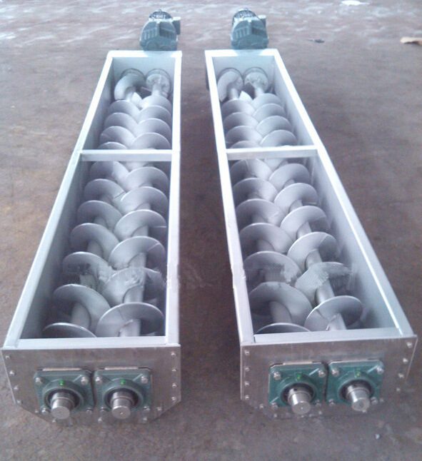 Two-axis auger screw conveyor